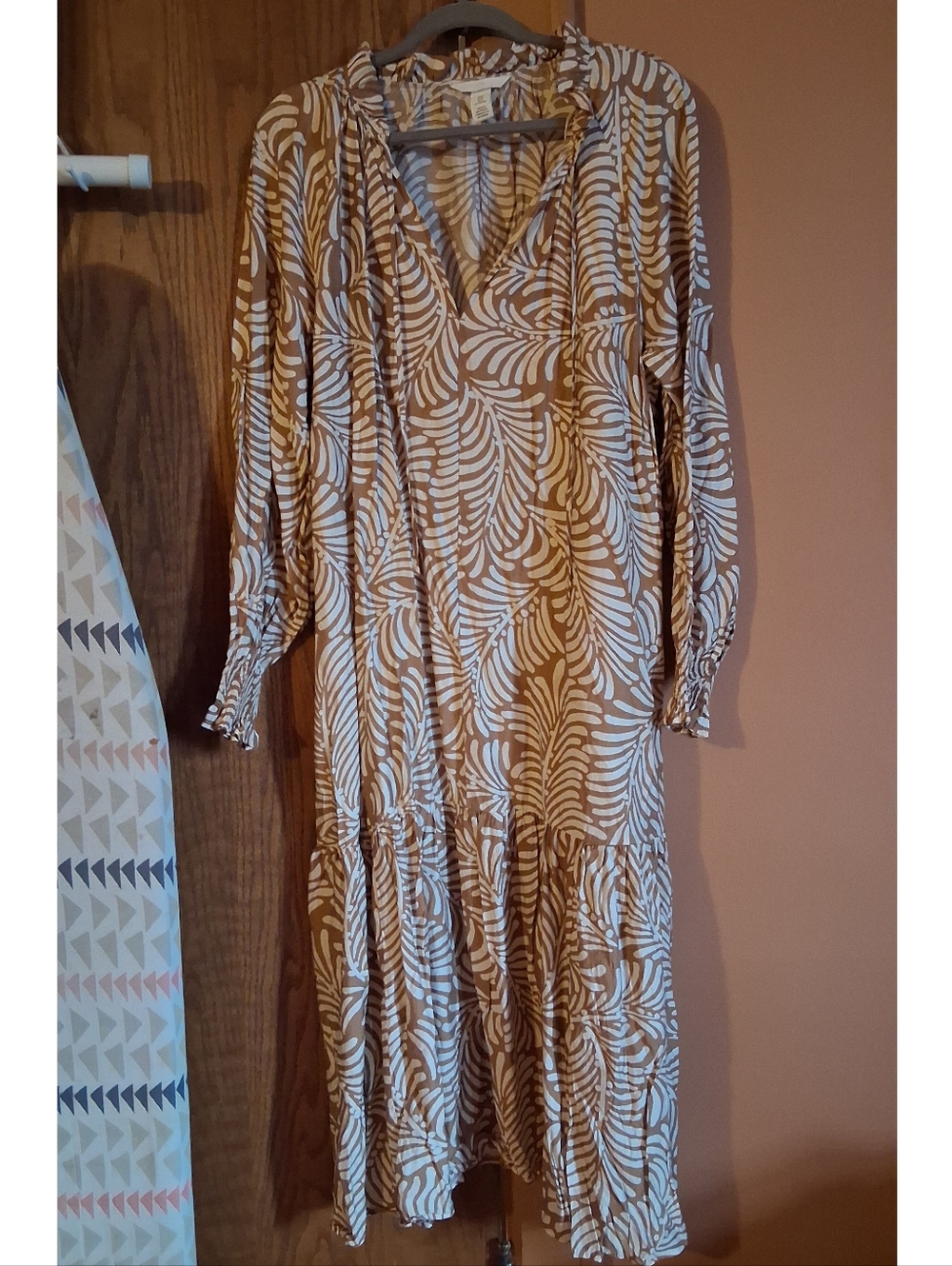 H&M Tan Palm Leaf Dress